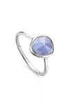 Monica Vinader Siren Semiprecious Stone Stacking Ring In Silver/ Blue Lace Agate