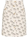 GUCCI GUCCI INVITE STAMP PRINT A-LINE SKIRT - NEUTRALS,519773XD80712778426