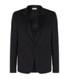 SAINT LAURENT SATIN PEAK LAPEL TUXEDO JACKET,14936739