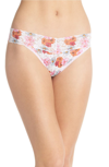 Hanky Panky Original-rise Printed Lace Thong In Multi