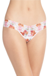 Hanky Panky Low-rise Printed Lace Thong In Multi
