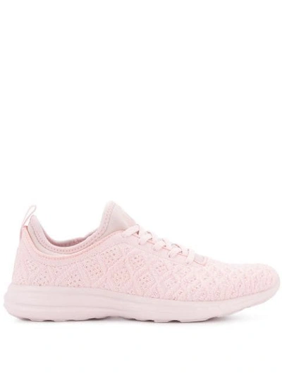 Apl Athletic Propulsion Labs Textured Lace-up Sneakers In Pink
