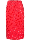 WE11 DONE heart textured pencil skirt,WDC3SK01412931709