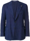 Gabriele Pasini Textured Single Breasted Blazer In Blue