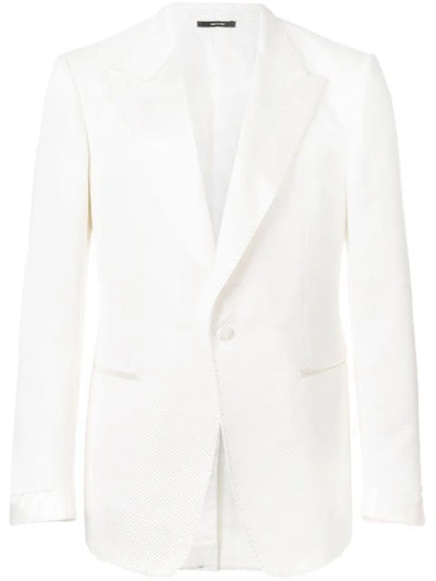 Tom Ford Shelton Single-breasted Wool Blazer In White