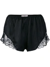 Gilda & Pearl Rita Lace-trimmed Satin Shorts In Black