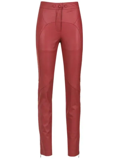 Lilly Sarti Leather Skinny Trousers - Red