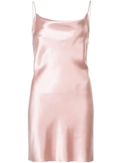 Fleur Du Mal Cowl Neck Slip Dress In Pink