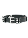 Prada Multi Stud Leather Belt In Black ,white