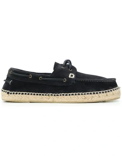 Manebi Hamptons Espadrille-style Boat Shoes In Blue