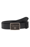 GUCCI Plack Logo Leather Belt,523311DJ20N