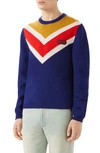 GUCCI INTARSIA V-STRIPE WOOL SWEATER,522639X9U79