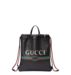 GUCCI SMALL LOGO LEATHER DRAWSTRING BACKPACK,5235860GCBT
