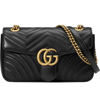 Gucci Small Matelasse Leather Shoulder Bag In Nero/ Nero