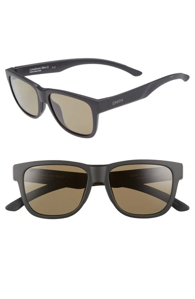 Smith Lowdown Slim 2 53mm Chromapop™ Square Sunglasses In Matte Black