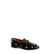 Gucci Jordaan Embroidered Leather Loafers In Black