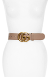 Gucci Gg Monogram-buckle Leather Belt In Porcelain Rose