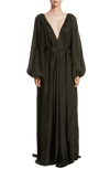 KALITA ANDROMEDA SILK GOWN,ANDROMEDA GOWN WITH SLEEVES