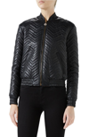 GUCCI QUILTED LEATHER BOMBER JACKET,526790XG666