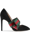 GUCCI Suede pumps with removable Web bow,481181C200012934770