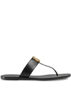 GUCCI DOUBLE G LEATHER THONG SANDALS,497444A3N0012937638