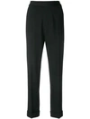 TOM FORD TOM FORD CROPPED HIGH WAIST TROUSERS - BLACK,PAW146FAX37712937088