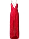 ALESSANDRA RICH EMBROIDERED PLUNGE DRESS,FAB1315R12938568