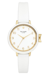 Kate Spade Park Row White Dial Ladies Watch Ksw1441 In White/ Gold