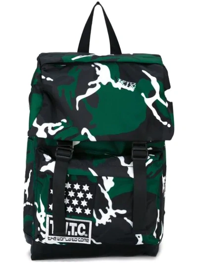 Ktz Camouflage Print Backpack In Green