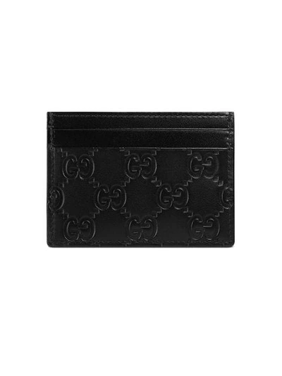 Gucci Signature Leather Card Case In Black