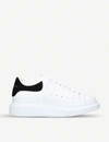 Alexander Mcqueen Two-tone Suede-trimmed Leather Exaggerated-sole Sneakers In White/blk