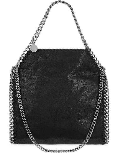 STELLA MCCARTNEY WOMENS BLACK MINI FALABELLA WOVEN TOTE BAG,49142471