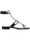 RED VALENTINO FLAT LEATHER SANDALS,PQ0S0A58VGA12947841