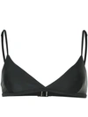 Matteau The Tri Crop Black Bikini Top In Black