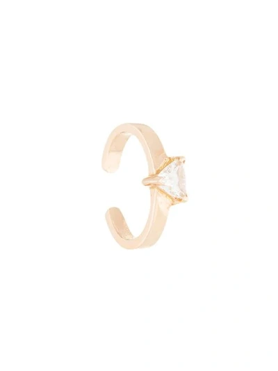 Anita Ko 18kt Rose Gold Trillion Diamond Ear Cuff In Yellow