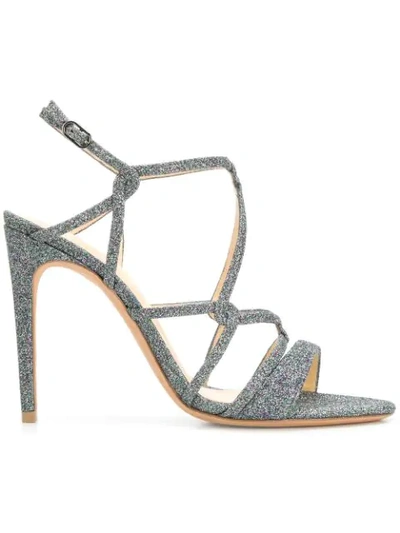 Alexandre Birman Glitter Strappy Sandals In Metallic