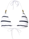 Heidi Klein Core Stripe-pattern Triangle Bikini Top In Weiss