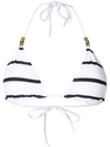 Heidi Klein Core Stripe-pattern Triangle Bikini Top In White