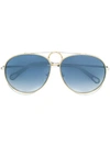 CHLOÉ CHLOÉ EYEWEAR ROUND FRAME SUNGLASSES - 金属色,CE144S12918201