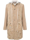 GREG LAUREN HOODED MIDI COAT,M00212941888