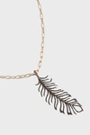 ROSA DE LA CRUZ Feather Pendant Necklace,C-FTR1033