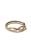 David Yurman 18kt Yellow Gold Stax Chain Link Diamond Ring In 88adi