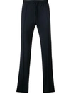 Valentino Navy Mohair Piping Trousers In Blue