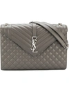 Saint Laurent Grey Large Envelope Monogramme Chain Bag