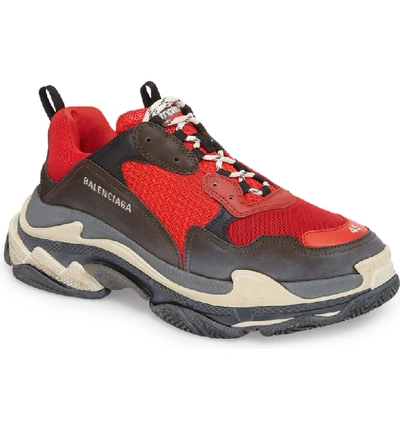 Balenciaga Triple S Low-top Trainers In Rouge/ Black