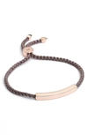 Monica Vinader Engravable Linear Friendship Bracelet In Rose Gold/ Mink
