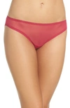 On Gossamer Mesh Bikini In Rouge Red