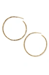 Argento Vivo Thick Flat Edge Hoop Earrings In Gold Vermeil