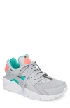 Nike Men's Air Huarache Run Running Sneakers From Finish Line In Wolf Grey/ Sunset Pulse