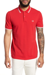 FRED PERRY EXTRA TRIM FIT TWIN TIPPED PIQUE POLO,M3600